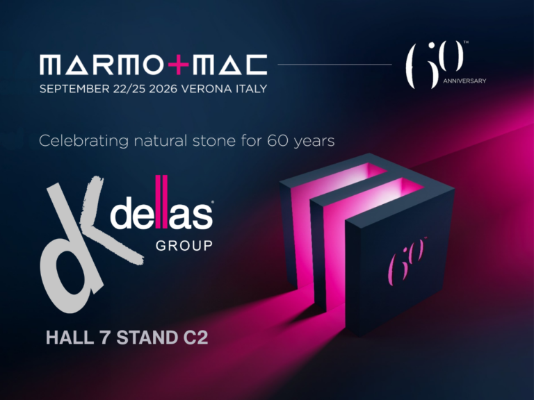 Home Logo Dellas, Logo Marmomac e localizzazione stand: Hall 7 Stand C2